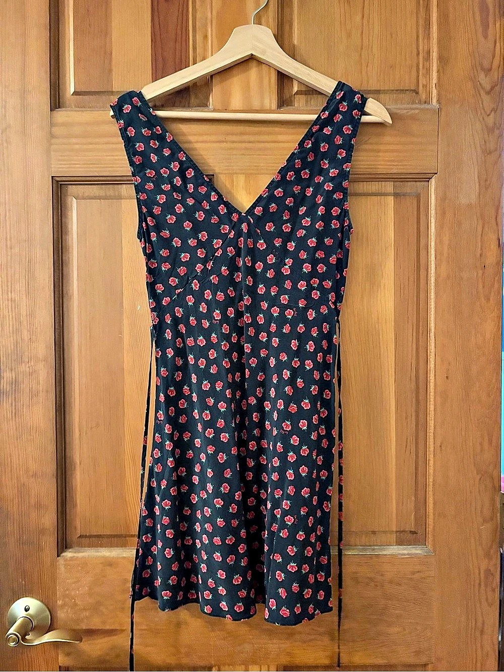 Realisation Black Floral V-Neck Dress